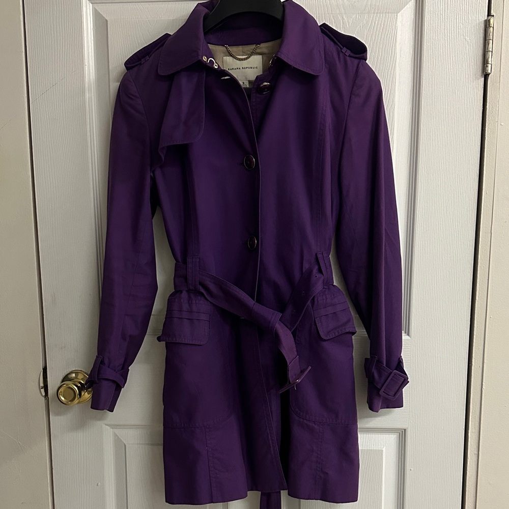 Banana Republic Deep Purple Trench Coat